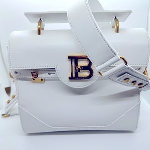 Balmain B-Buzz 23 Calfskin Top Handle Bag